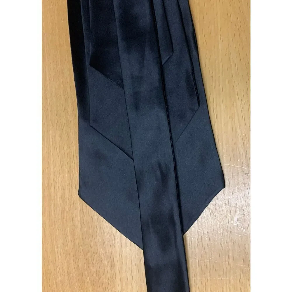 ANNE FONTAINE WINNIE black SILK clip on LAYERED NECK TIE